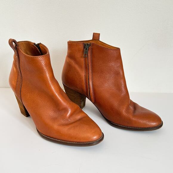 Madewell Billie Leather Ankle Bootie Tan Size 7 - Picture 4 of 6